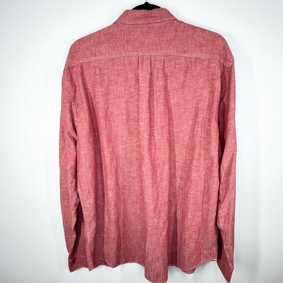 NWT Old Navy Slim Fit Cotton Linen Blend Chambray Casual Button Up Shirt XL - Picture 4 of 9